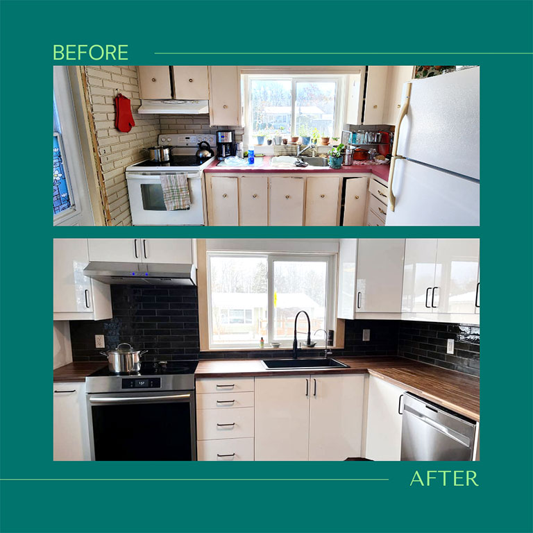 Kitchen models before and after