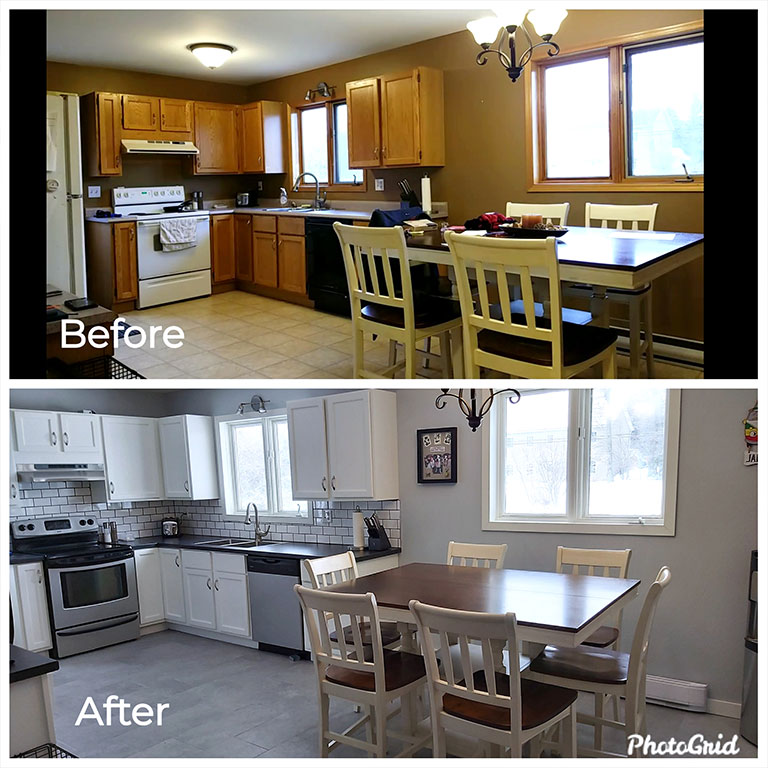 Kitchen before and after