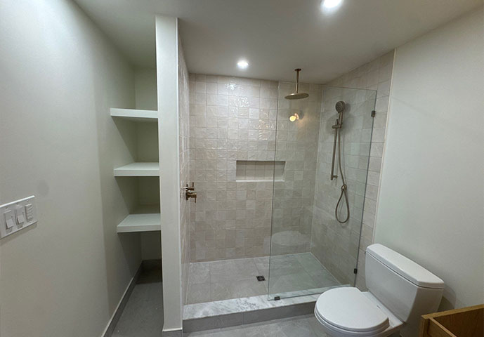 Custom-sized bathroom tiled showers